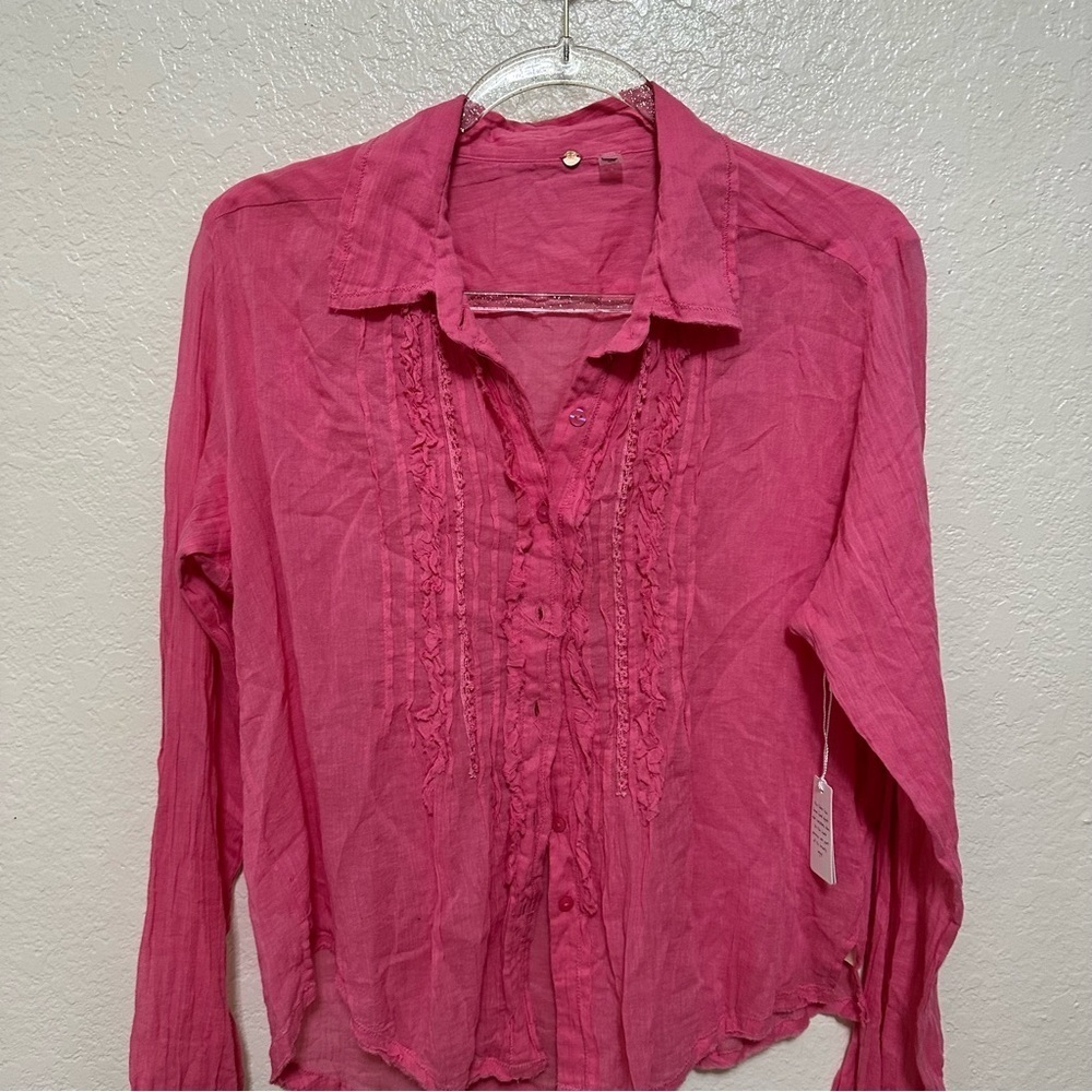 New Free People drew tuxedo shirt - Picture 3 of 11